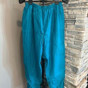 Teal VINTAGE River Edge windbreaker pants size XL